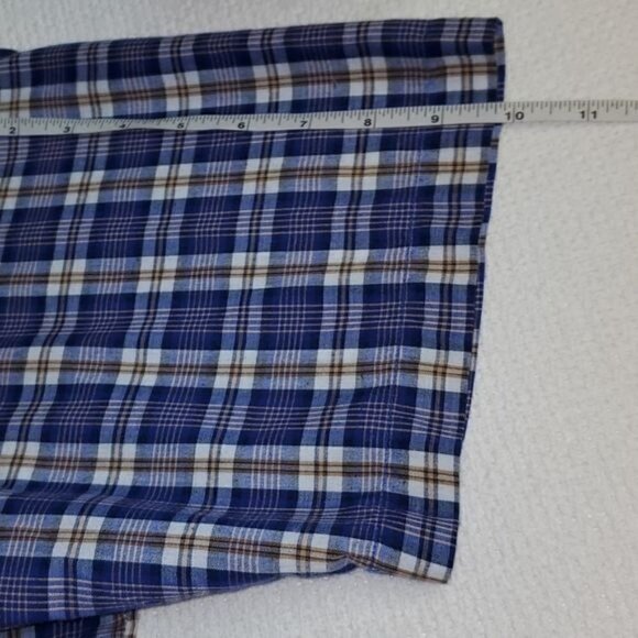 Wrangler Western Wear Sz. L Blue Plaid Pearl Snap SS Casual Button Down Shirt - Picture 2 of 14